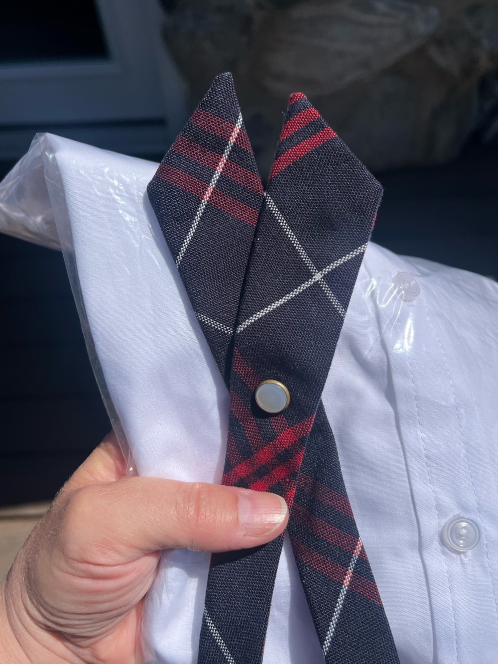 French Toast NWT button-down top and EUC tie-tack/cross-tie bundle!!!